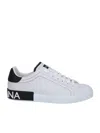 Dolce & Gabbana Portofino Sneaker In Calfskin In White