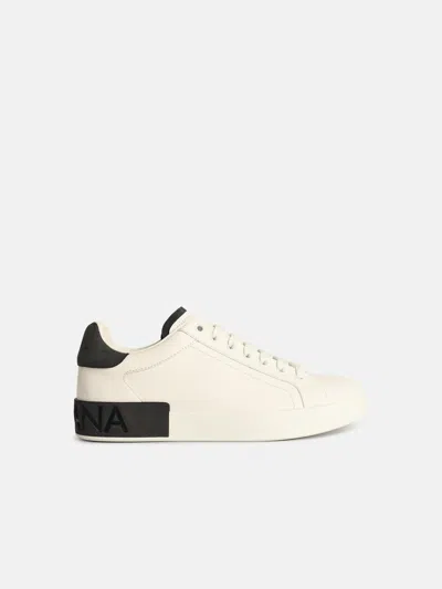 Dolce & Gabbana 'portofino' White Calf Leather Sneakers