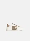 Dolce & Gabbana 'portofino' White Calf Leather Sneakers In White