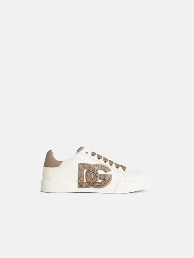 Dolce & Gabbana 'portofino' White Calf Leather Sneakers