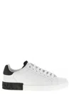 Dolce & Gabbana White Leather Portofino Sneakers In White