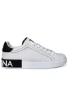 Dolce & Gabbana Portofino Leather Sneakers With Rubberized Logo Shoes