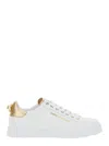 Dolce & Gabbana Portofino White Sneaker With Logo And Metallic Inserts In Leather Woman In White
