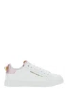 Dolce & Gabbana Portofino Leather Low-top Sneakers With Lateral Lettering Logo In White