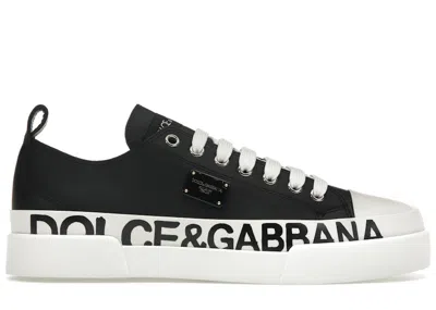 Pre-owned Dolce & Gabbana Portofino (women's) Sneakers In Black/white In Multi