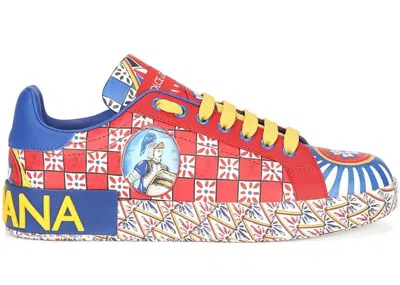 Pre-owned Dolce & Gabbana Portofino (women's) Sneakers In Red/blue/yellow In Multi