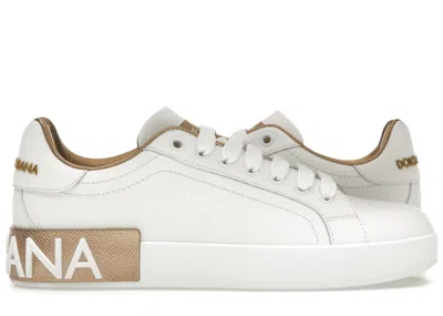 Pre-owned Dolce & Gabbana Portofino (women's) Sneakers In White/gold