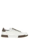 Dolce & Gabbana Portofino Yatch Sneakers In Calfskin Color White And Dove Grey In Red