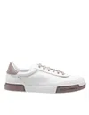 Dolce & Gabbana Portofino Yatch Sneakers In Calfskin Color White And Dove Grey In White