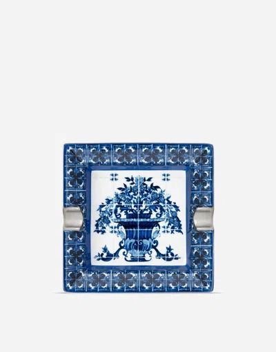 Dolce & Gabbana Porcelain Ashtray In Multicolor