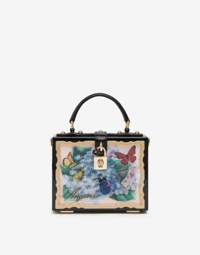 Dolce & Gabbana Postcard Dolce Box Bag In Lacquered Wood In Multicolour