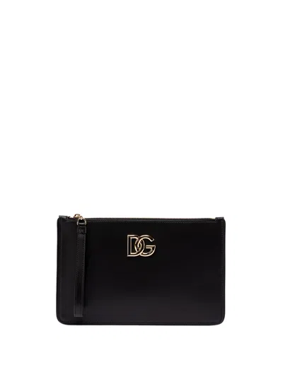 Dolce & Gabbana Pouch With Dg Logo In Black