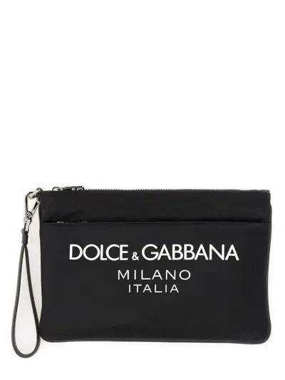 DOLCE & GABBANA DOLCE & GABBANA POUCH WITH RUBBERIZED LOGO