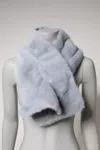 Dolce & Gabbana Powder Blue Mink Fur Neck Warmer Women's Scarf In Blue