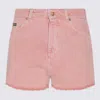 Dolce & Gabbana Regular Rise Flared Denim Shorts Clothing In Pink