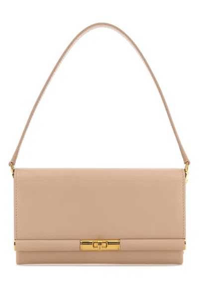 Dolce & Gabbana Powder Pink Leather Marlene Clutch In Nudo1