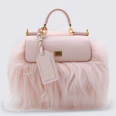 Dolce & Gabbana Powder Pink Leather My Sicily Mini Top Handle Bag