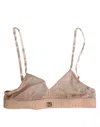 Dolce & Gabbana Powder Pink Nylon Dg Logo Non Wire Bra Women's Underwear In Pink