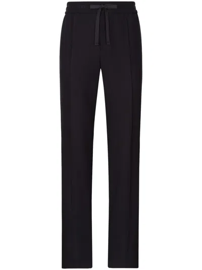 Dolce & Gabbana Pressed-crease Drawstring-waist Track Pants In Blue