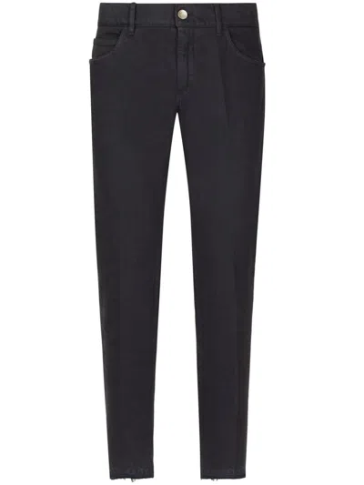 Dolce & Gabbana Pressed-crease Slim-cut Jeans In Black