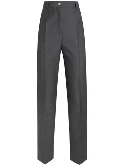 Dolce & Gabbana Pressed Crease Straight Leg Trousers In Multi