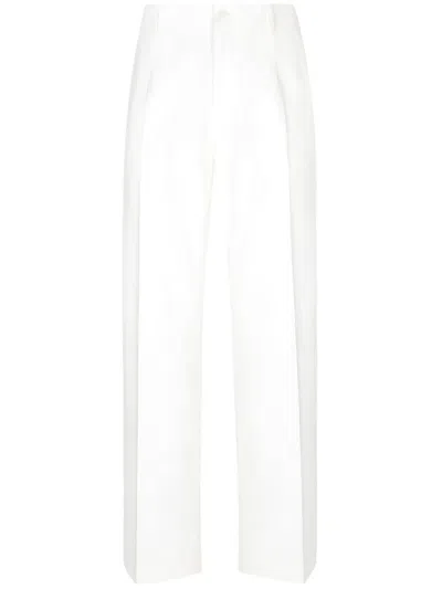 Dolce & Gabbana Straight-leg Tailored Trousers In White
