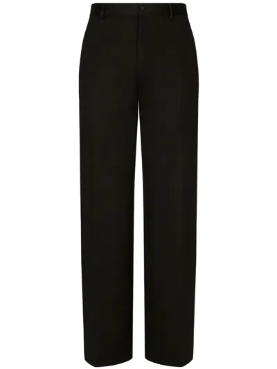 Dolce & Gabbana Pressed-crease Tailored-cut Trousers In Black