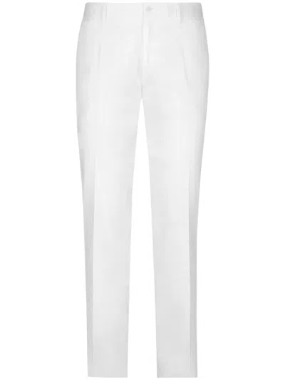 Dolce & Gabbana Pressed-crease Tailored Trousers In White