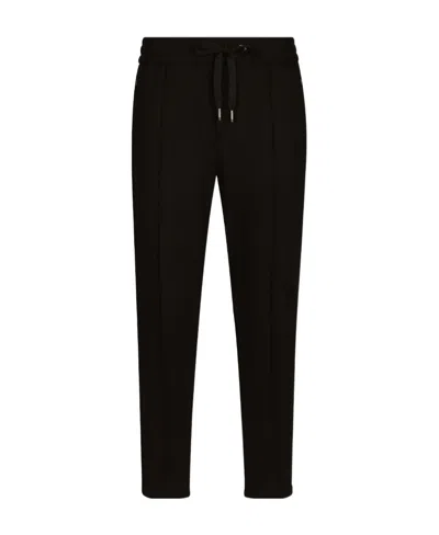 Dolce & Gabbana Pressed-crease Tapered Trousers In Black