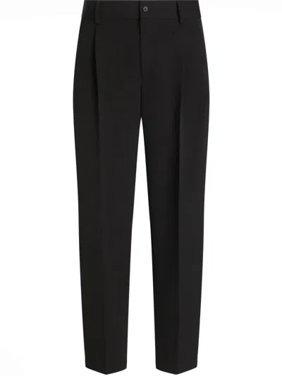 DOLCE & GABBANA PRESSED-CREASE TROUSERS