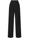 Dolce & Gabbana Flared Wool Jacquard Pants With Dg Logo In Schwarz
