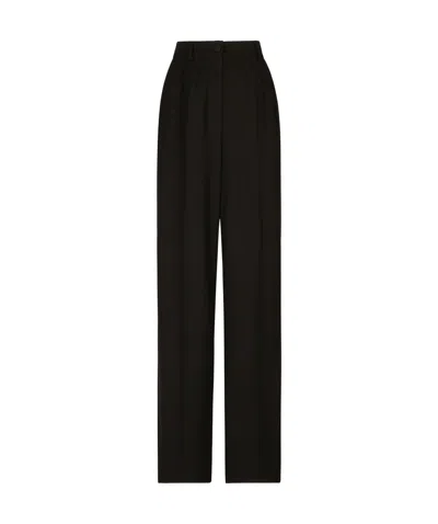 Dolce & Gabbana Pressed-crease Palazzo Pants In Animal Print