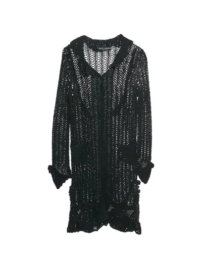 Pre-owned Dolce & Gabbana Press-stud-fastening Coat In Black