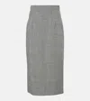 Dolce & Gabbana Prince Of Wales Check Virgin Wool Midi Skirt In Grey