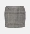 Dolce & Gabbana Prince Of Wales Check Wool And Cashmere Miniskirt In Black