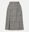 Dolce & Gabbana Prince Of Wales Check Wool-blend Midi Skirt In Black