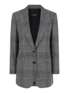 Dolce & Gabbana Wool Blend Single-breasted Jacket In Grey