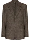 Dolce & Gabbana Prince Of Wales Single-breasted Blazer In Brown