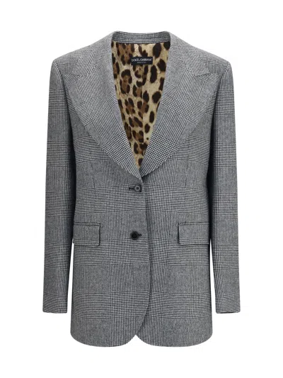 Dolce & Gabbana Prince Of Wales Wool And Cashmere-blend Blazer In Multi