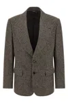 Dolce & Gabbana Single-breasted Felted Jacket In Brown