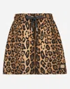 Dolce & Gabbana Leopard-print Drawstring Mini Skirt In Print