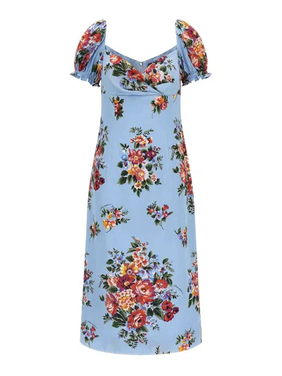 Dolce & Gabbana Print Dress In Blue