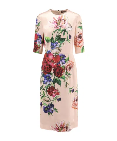 DOLCE & GABBANA DOLCE  GABBANA FLORAL PRINTED MIDI DRESS