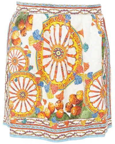 Pre-owned Dolce & Gabbana Print Jacquard Mini Skirt
