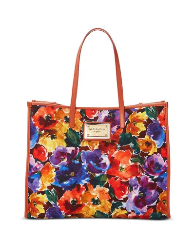 Dolce & Gabbana Print Large Shopping Tote In Floral Multi