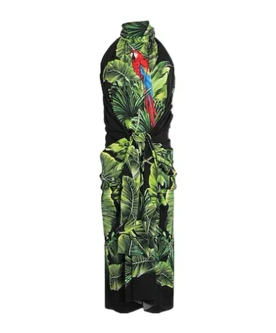 Dolce & Gabbana Print Sleeveless Dress In Green