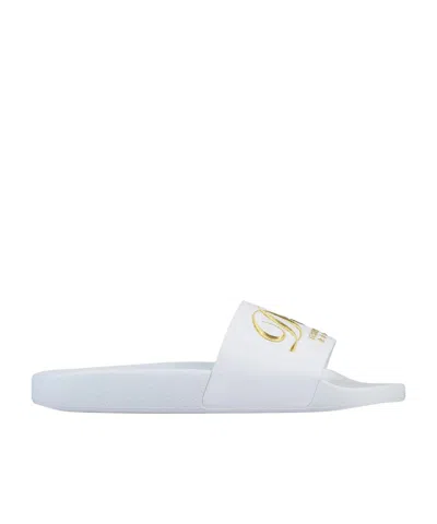 Dolce & Gabbana Print Slides In White
