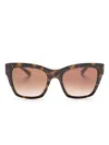 Dolce & Gabbana Print Square-frame Gradient Sunglasses In Brown