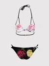 Dolce & Gabbana Black Floral-print Bikini