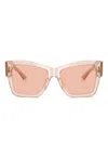 Dolce & Gabbana Printed-arms Sunglasses In Pink